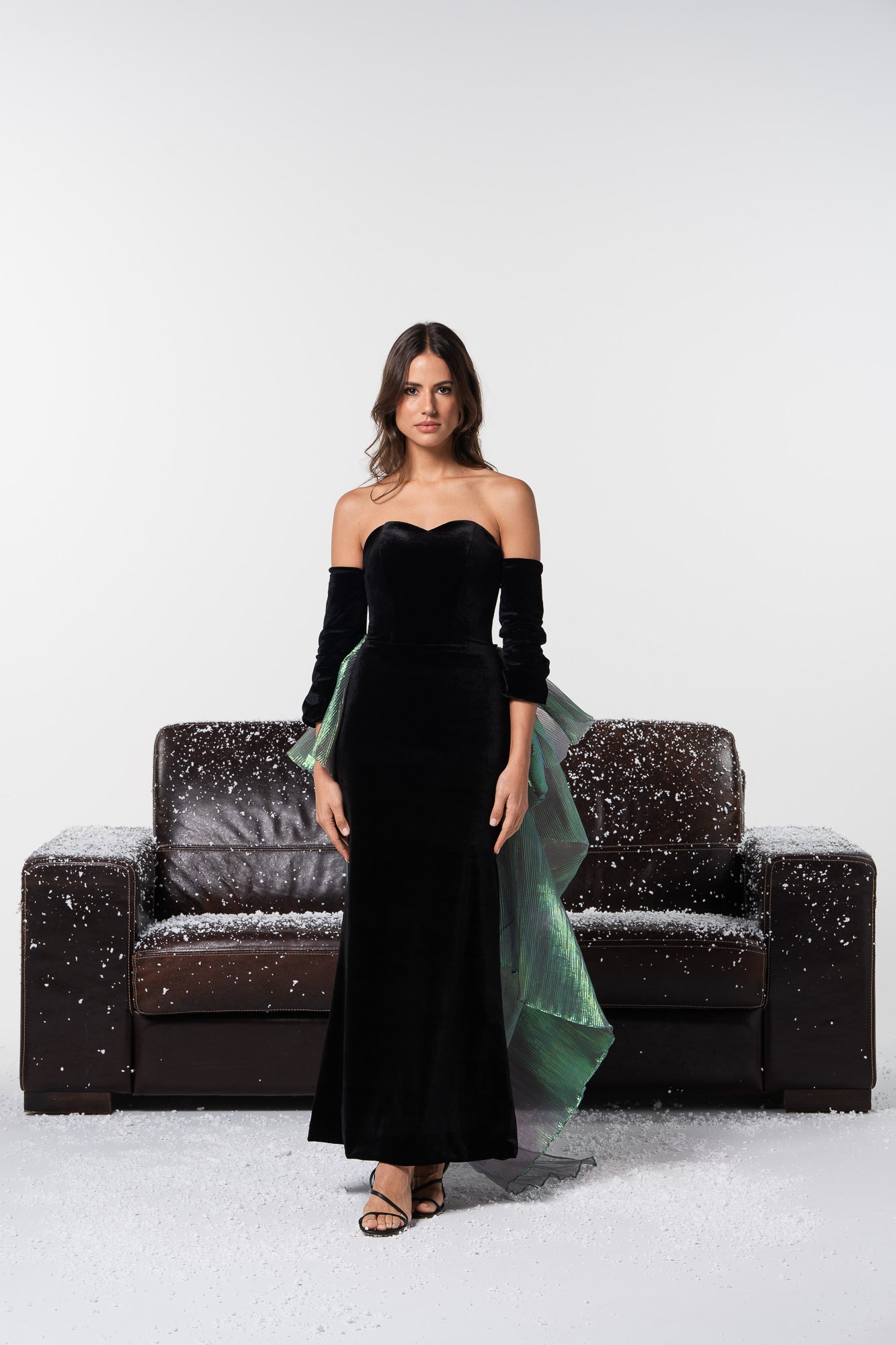 Black Dress with Frill Train